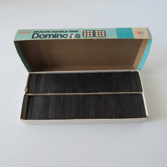 Milton Bradley Vintage Wooden Dominoes 1970 Complete Set 55 Pieces Halsam Dragon - Picture 6 of 11